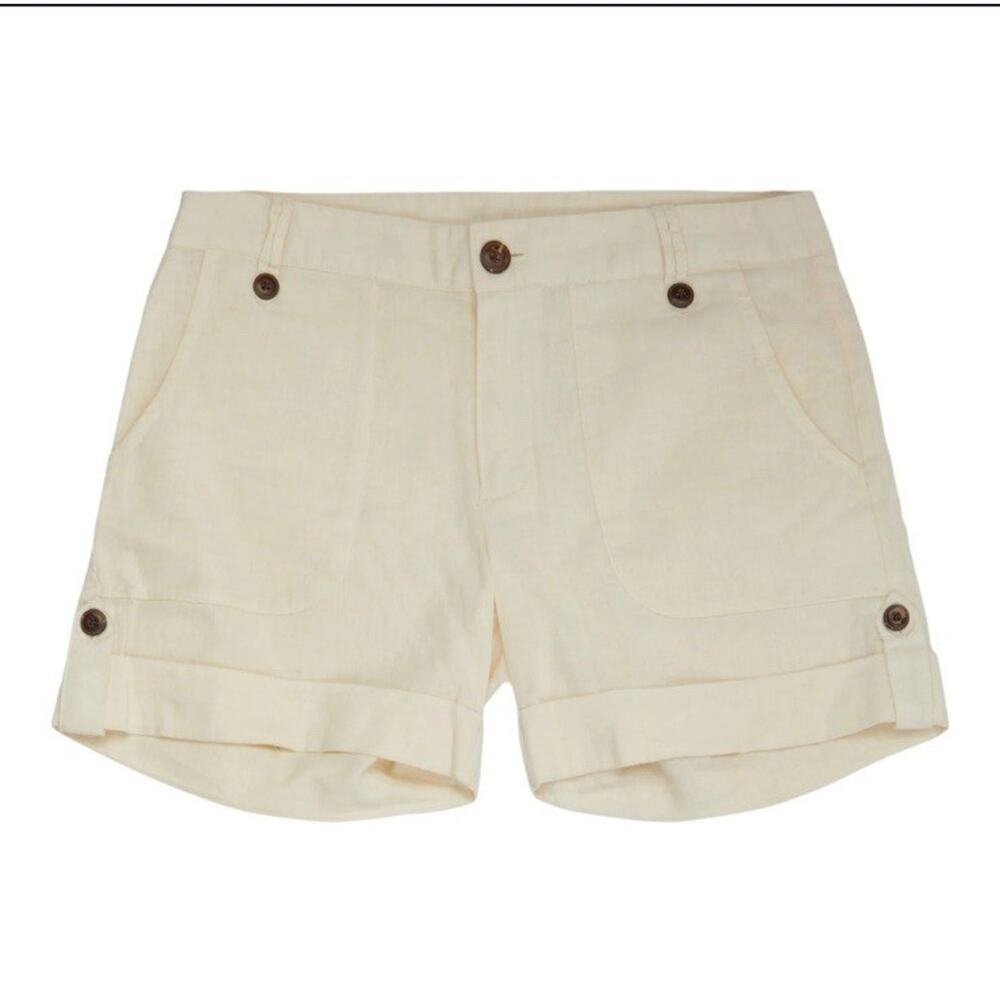 Patagonia Island Hemp Organic Cotton Blend Cream Cuffed Shorts Women's Size 2
